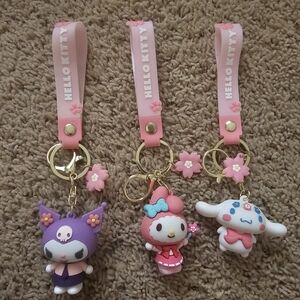 Hello Kitty Pink and Purple Keychain Set